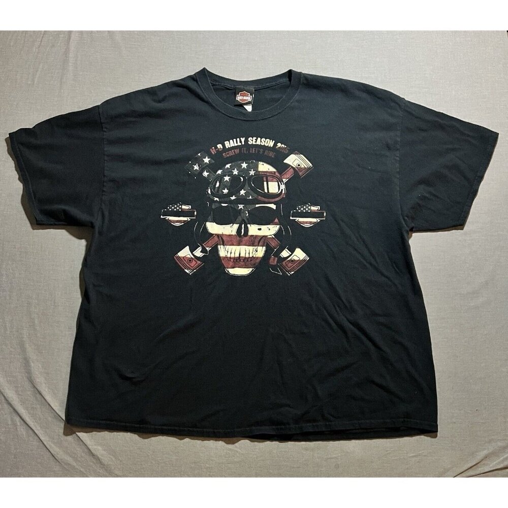 Harley Davidson Rally Season 2015 Screw It Lets Ride Shirt Men's 3XL Black Tee